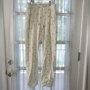 Pink & White Primark Pajama Sweatpants w Hearts
